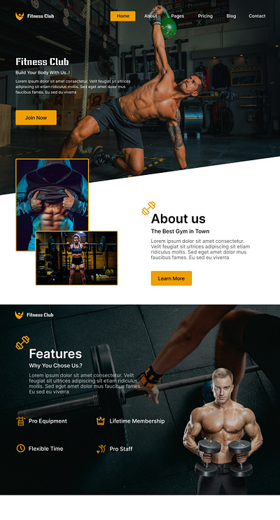 Gym Website UI Design design ui user interface webs website design