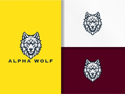 Alpha Wolf Logo african aggression alpha wolf angry dangerous endangered herbivore horned illustration rare silhouette strength strong ui ux vector wilderness wildlife wolf zoo