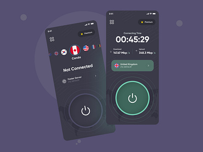 VPN Mobile App Design Concept app design figma mobile app new concept ui design ui kit virtual private network vpn