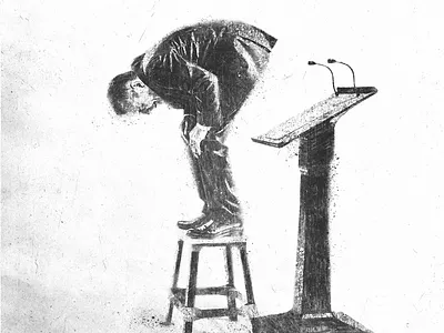 Podium art illustration social comentary