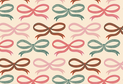 Bows Wrapping Paper bows christmas pattern gift wrap illustration pattern design ribbon illustration surface design wrapping paper