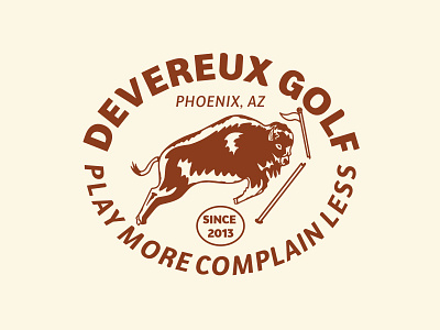 Devereux golf arizona bison branding design golf golfer graphic design illustration logo phoenix vector