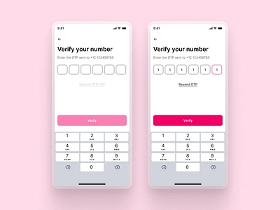 OTP Verification design interaction design mobile mobile verification design otp design otp verification ui ux uxui verification