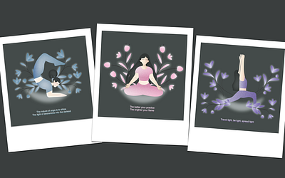 Yoga Polaroids design graphic design illustration vector