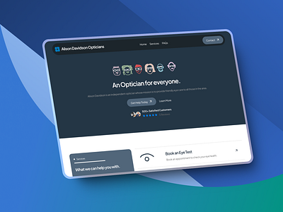 Alison Davidson Opticians Concept design figma figmadesign typography webdesign