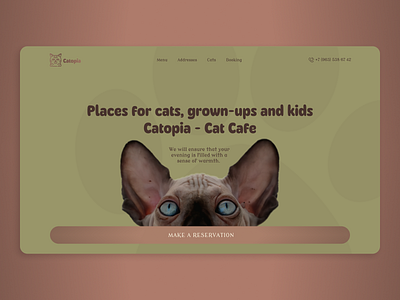 Catopia Concept anti cafe cafe cat cat cafe concept design landing restoraunt ui ux web design