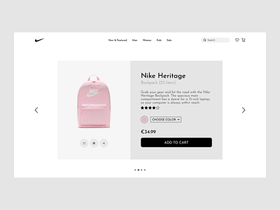 Nike Product Card Concept concept design landing product card ui ux