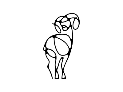 Winter in Yellowstone: Ram abstract animals design flat icon illustration lineart logo minimal ram vector winter yellowstone