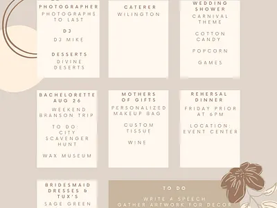 Maid of Honor Wedding Planner basic boho boho planner design itinerary maid of honor marriage moh neutral notes organization planner simple timeline wedding wedding planning