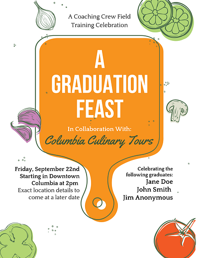 Graduation Culinary Tour Sample Invitation celebration culinary tour digital invitation food graduation graphic design invitation invitie party tour