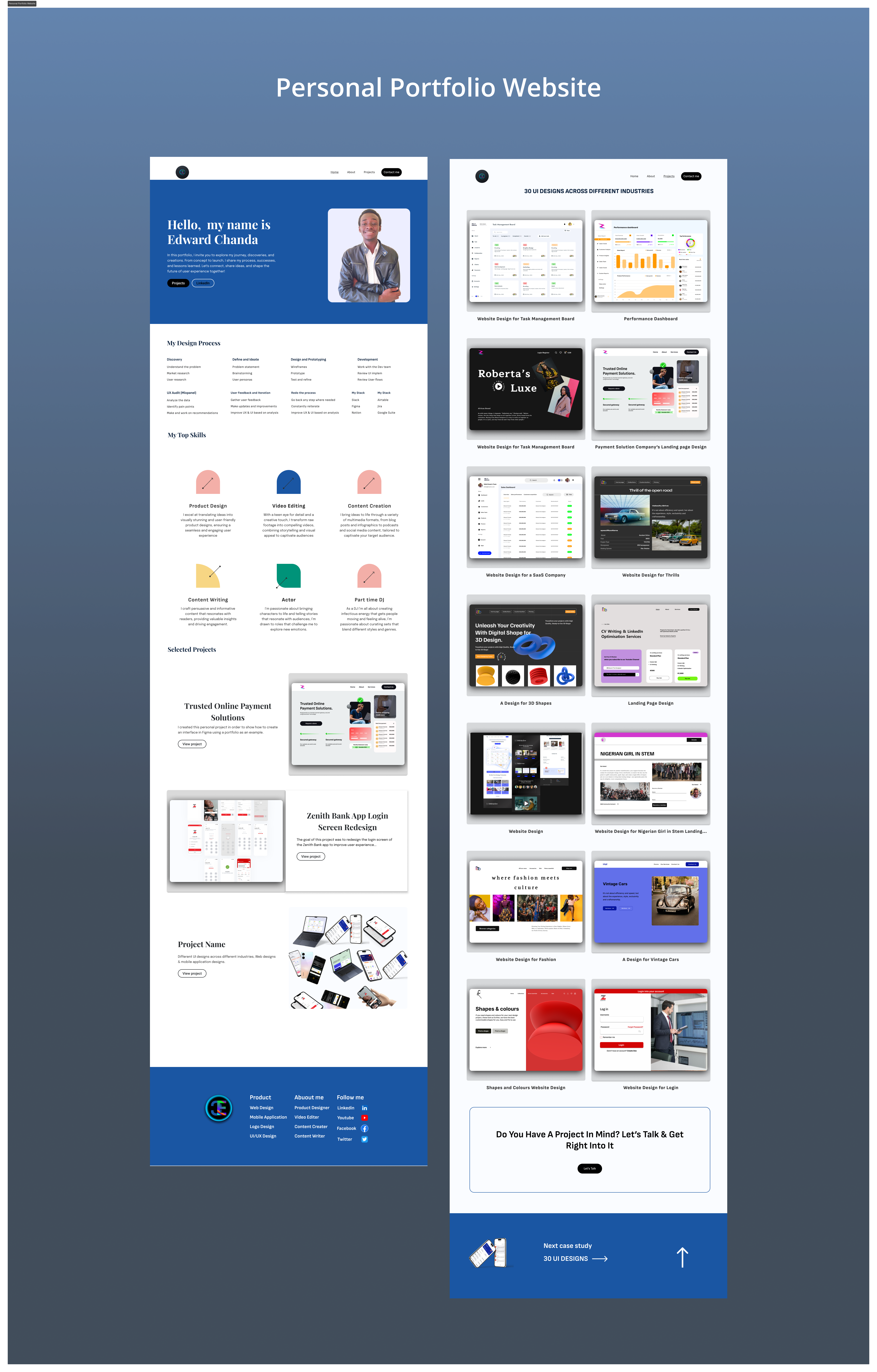 Example of Personal Portfolio website