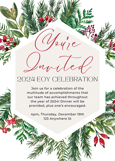 Simple EOY Celebration Invitation celebration christmas corporate digital invitation end of year eoy event gathering invitation invite winter work