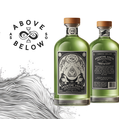 AASB Absinthe Verte Mockup branding graphic design label design packaging