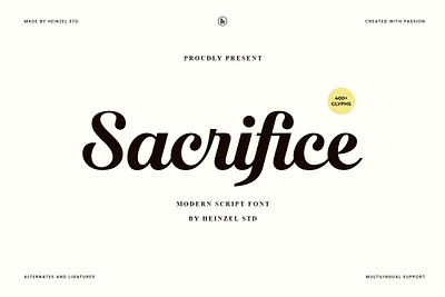 Sacrifice by Heinzel Std branding branding font canva commercial use cricut design digital font elegant font graphic design handwritten font heading headline illustration logo modern font packaging script font typeface font typography wedding font