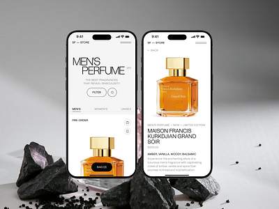 Perfume Shop (Products) catalog design ecomm ecommerce fragrances mobile mobiledesign online perfume phone product shop store ui uidesign uiux ux