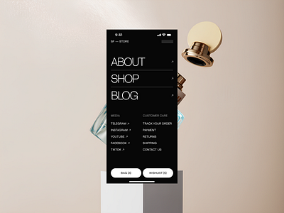 Perfume Shop (Menu) design ecomm fragrance menu mobile perfume shop store ui uidesign uiux