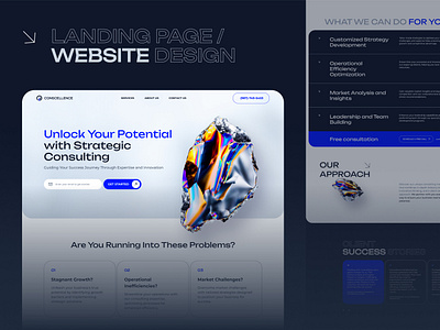 Free Business Consulting Website Template - Figma + Framer agency blue business consulting design experts figma graphic design hero herosection landing landingpage mobile ui web webdesign