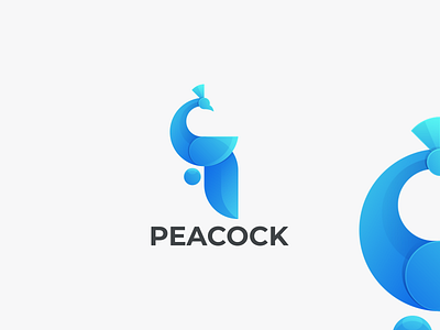 PEACOCK branding design graphic design icon logo peacock blue logo peacock design graphic peacock logo