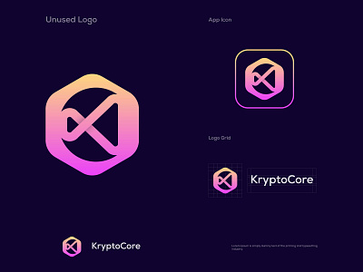 KryptoCore - Unused logo ai technology blockchain brand identity branding cryptocurrency cryptologo defi digital asset illustration logo logo design logo designer logo inspiration logotype modern logo startup ui