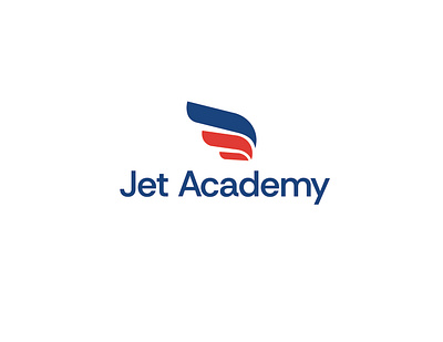 Jet Academy concept 2 academy airplanes blue brand brand design brand identity branding design graphic design jet logo logo design red vector wing logo