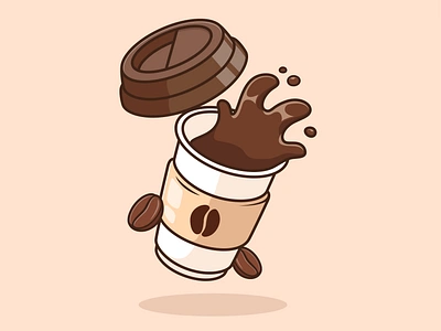 Coffee Collections☕ bartender bean branding cafe cartoon coffee cold cup cute doodle drink flat flying food hot icon illustration latte logo water