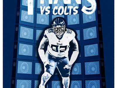 WK-6 Gameday Poster TITANS vs Colts blue color colts design flat graphic design illustration speakers sports titans tvondre sweat two tone blue vector