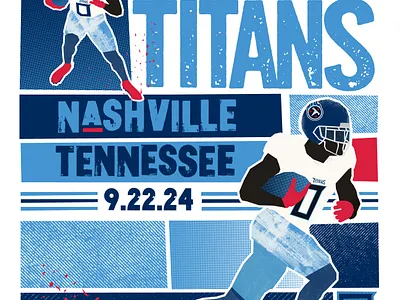 WK 3 Gameday Poster - TITANS vs Packers calvin ridley color design flat hatch show illustration nashville packers rid sports titans vector