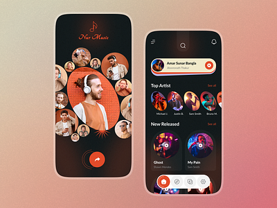 Music App Design app desgin app design application application design graphic art graphic design landing page mobile mobile ui mobile ux music music app ui ui design ui ux user experience user interface ux website