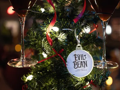 Evil Bean Launch Party branding graphic design illustration logo