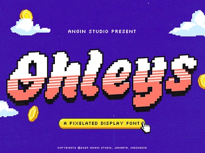 Ohleys Pixel Font 8bit art classic designs display font fonts fun game font handwritten font pixel art pixel font pixelated playful retro retro game sega typeface typography vintage