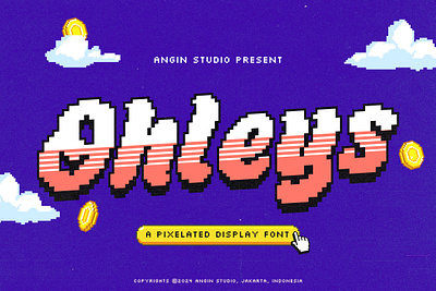 Ohleys Pixel Font 8bit art classic designs display font fonts fun game font handwritten font pixel art pixel font pixelated playful retro retro game sega typeface typography vintage