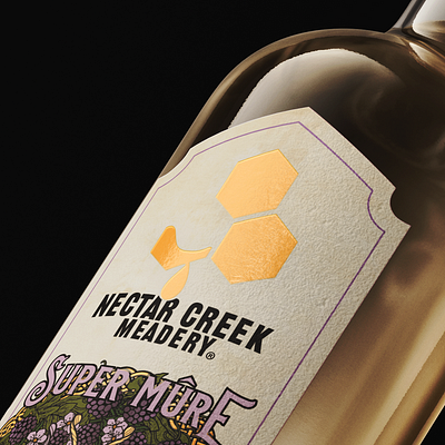 Super Mûre Mead Label Detail branding graphic design illustration label design packaging