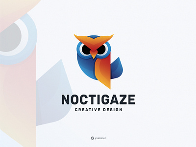 NOCTIGAZE Creative Owl Logo Design athene bird branding colorful logo education emblem gradient logo graphic design icon identity illustration mark noctua owl owl logo symbol vector wisdom