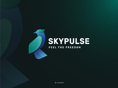 SKYPULSE Creative Bird Logo Design animal animals bird bird logo branding colorful creative fly gradient graphic design icon identity logo logo design mark mascot modern nature symbol