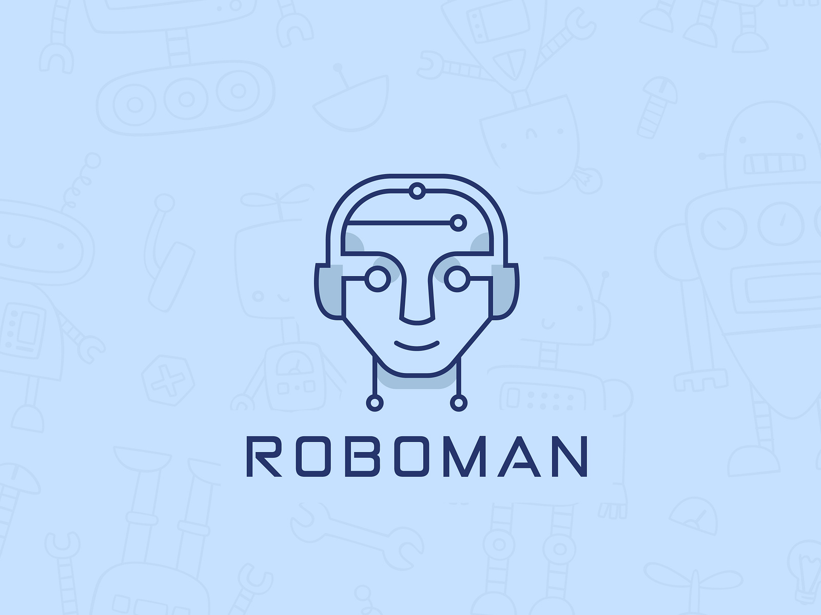 Minimalist Line Art Logo Featuring A Robot Face By Make Patel On Dribbble