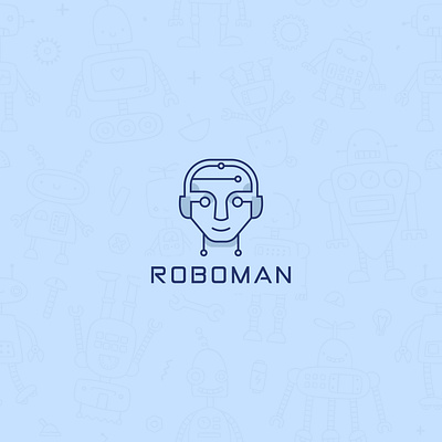 Minimalist Line Art Logo Featuring a Robot Face brand identity branding creative design design logo fine line graphic design graphics illustration line line art logo logo design logo ideas logos logotype minimal logo minimalist logo modern logo unique logo