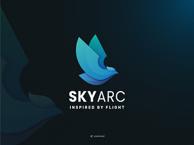 SKYARC Creative Bird Logo Design animal bird bird logo branding colorful design dynamic gradient graphic design icon identity illustration logo design mark nature symbol vector wings