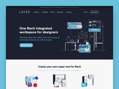 Layer website illustration responsive ui web website