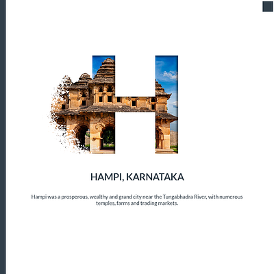 A to Z India - H : Humpi a to z india adobe photoshop cities in letter creatives design graphic design h humpi indian cities