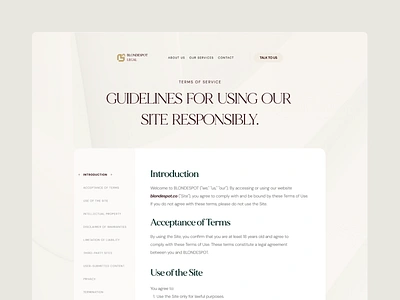 BLONDESPOT • (PRIVACY POLICY) design designs law law firm lawyer terms of service uiux web web design