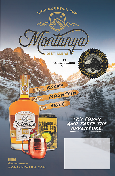 Montanya On-Premise Poster graphic design layout design poster print design promotion