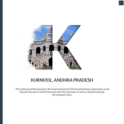 A to Z India - K : Kurnool a to z india adobe photoshop cities in letter creatives design graphic design indian cities k kurnool