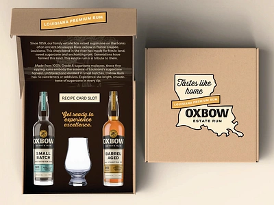 Oxbow Rum Distillery Influencer Kit branding graphic design packaging