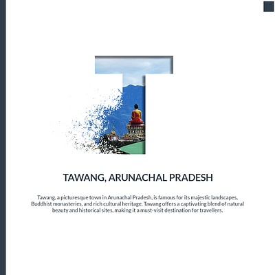 A to Z India - T : Tawang a to z india adobe photoshop cities in letter creatives design graphic design indian cities t tawang