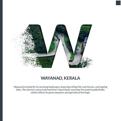 A to Z India - W : Wayanad a to z india adobe photoshop cities in letter creatives design graphic design indian cities w wayanad