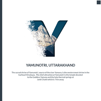 A to Z India - Y : Yamunotri a to z india adobe photoshop cities in letter creatives design graphic design indian cities y yamunotri