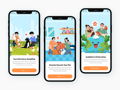 Splash Screen for BuddyCare app app design branding buddy clean design illustration login mobile mobile app mobile apps onboarding pet pet care splash screen steps ui welcome screen