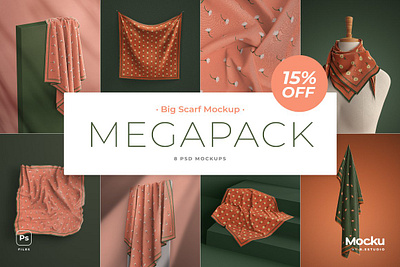 Silk Scarf Mockup - Big - MEGAPACK bandana cloth mockup fabric design fabric mockup fashion mood board handkerchief handkerchief mockup kerchief mockup mockup pa�uelo panorama pattern mockup scarf scarf mockup silk scarf mockup textile background textile design textile mockup textile pattern textile texture