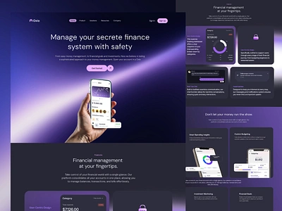 Oxio - Finance App Landing Page 💸 app landing page b2b bank banking e wallet finance app finance landing page financial fintech fintech landing page homepage landing page landingpage loan planne money management saas saas landing page startup web design website