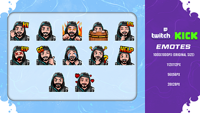 Twitch Emotes animated emotes animated gifs character design graphic design twitch emotes